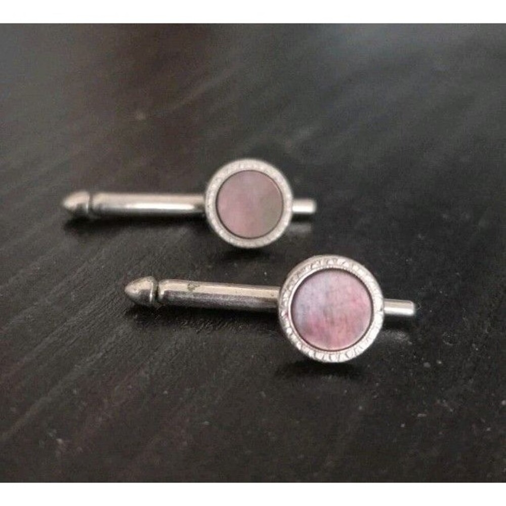 Vintage Mother Of Pearl Tuxedo Studs Set Of 2